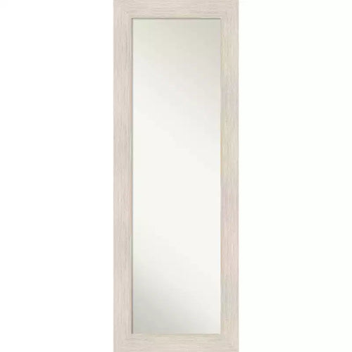 19" x 53" Hardwood Framed Full Length on the Door Mirror White - Amanti Art: Over the Door, Body, No Assembly Required