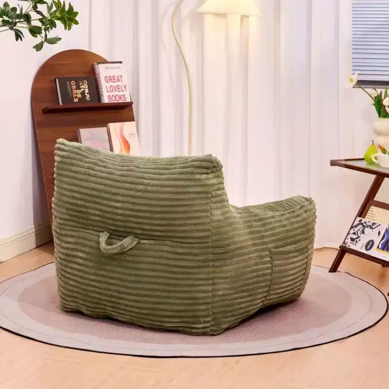 400LB Oversized Corduroy Bean Bag Chair with Armrests - High-Resilience Foam