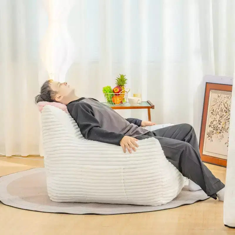 400LB Oversized Corduroy Bean Bag Chair with Armrests - High-Resilience Foam
