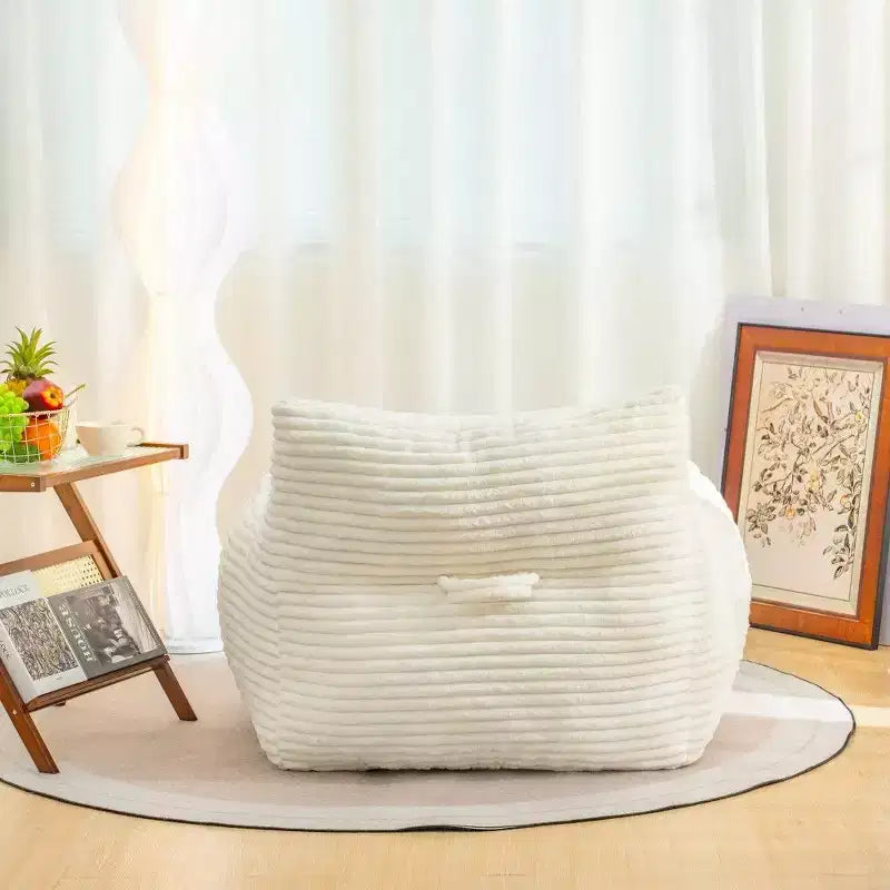 400LB Oversized Corduroy Bean Bag Chair with Armrests - High-Resilience Foam