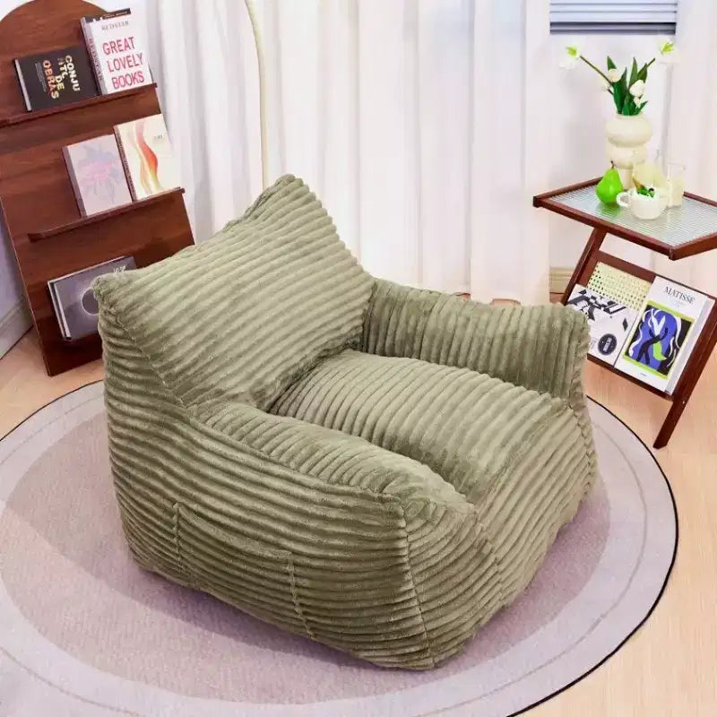 400LB Oversized Corduroy Bean Bag Chair with Armrests - High-Resilience Foam