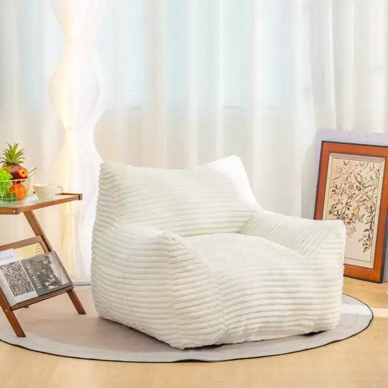 400LB Oversized Corduroy Bean Bag Chair with Armrests - High-Resilience Foam