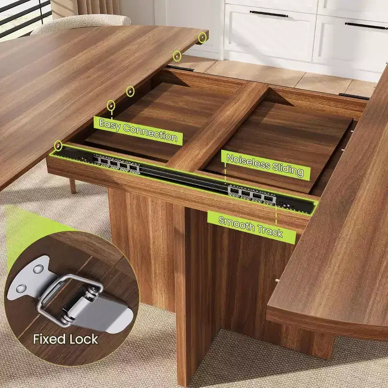 43.3-59 Inch Extendable Round to Oval Dining Table - Seats 4 to 8, Removable Leaves