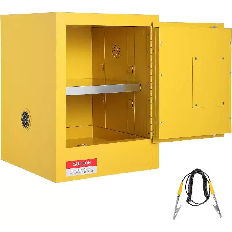4-Gallon Fireproof Safety Cabinet - Double-Wall Steel, Adjustable Shelf, 3-Point Lock