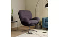 360 Swivel Ergonomic Office Chair - Chenille & Faux Leather, Black Metal Base