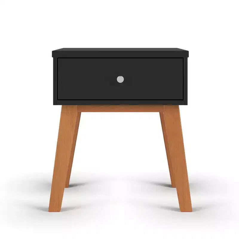 1-Drawer Nightstand for Nursery or Bedroom - Solid Pinewood, Non-Toxic Finish