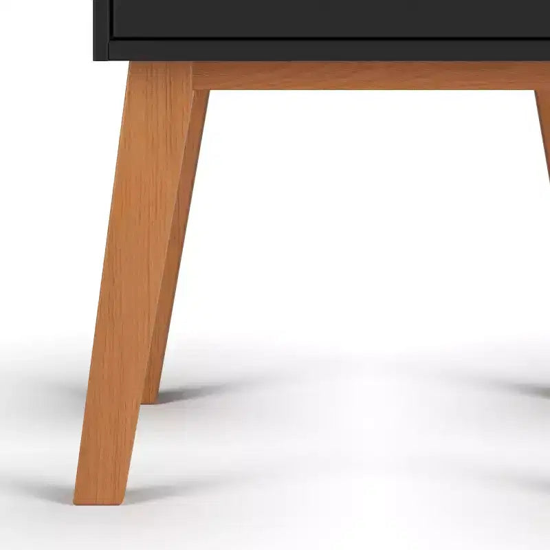 1-Drawer Nightstand for Nursery or Bedroom - Solid Pinewood, Non-Toxic Finish