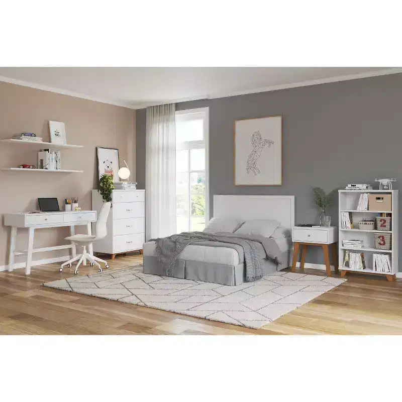 1-Drawer Nightstand for Nursery or Bedroom - Solid Pinewood, Non-Toxic Finish