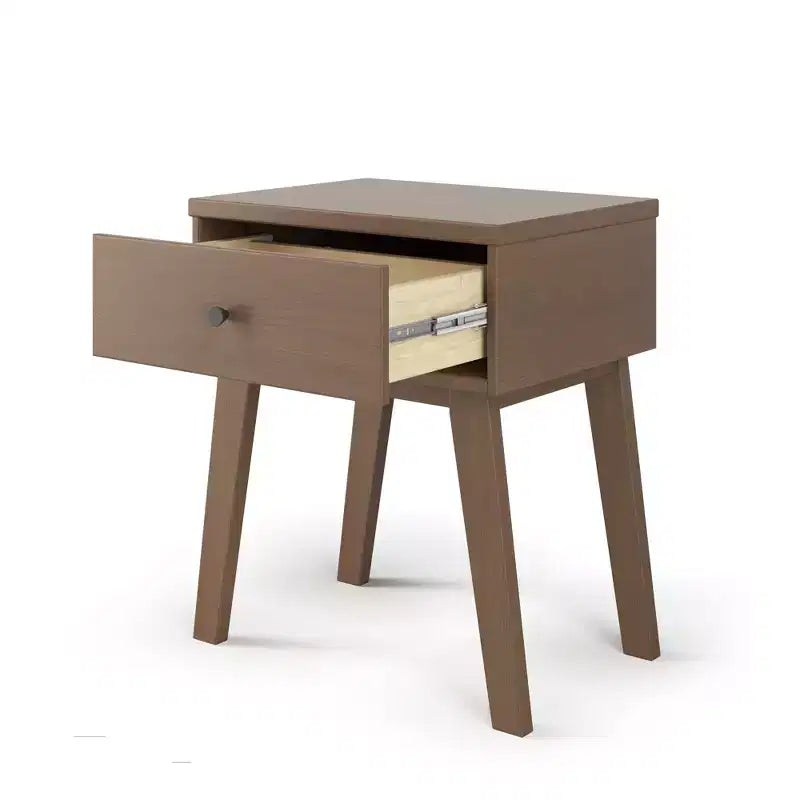 1-Drawer Nightstand for Nursery or Bedroom - Solid Pinewood, Non-Toxic Finish