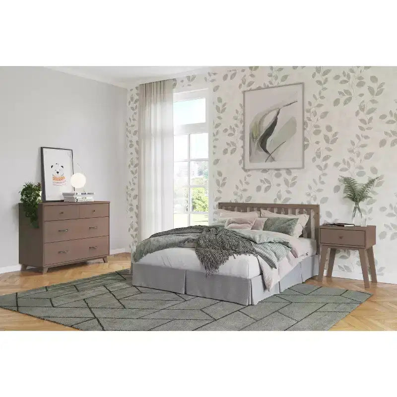 1-Drawer Nightstand for Nursery or Bedroom - Solid Pinewood, Non-Toxic Finish
