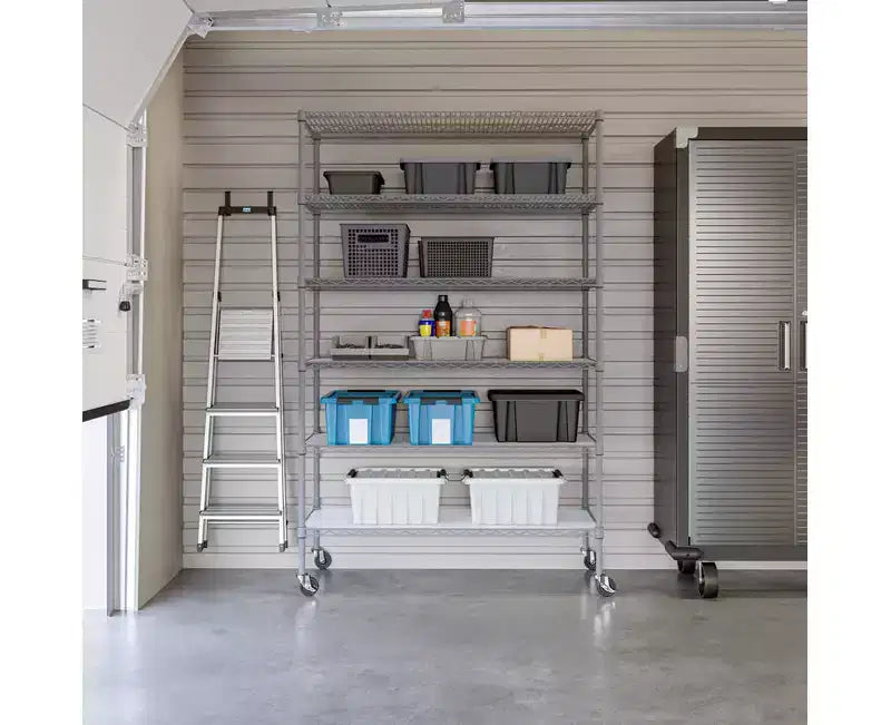 6-Tier NSF Certified Steel Wire Shelving System - 48x18x75.5 Inch, 1000 lb per Shelf