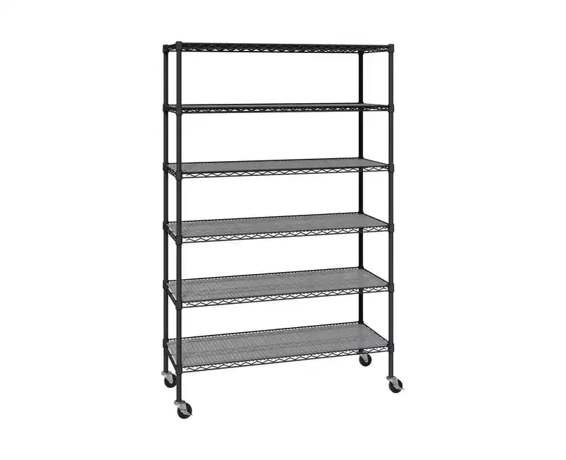 6-Tier NSF Certified Steel Wire Shelving System - 48x18x75.5 Inch, 1000 lb per Shelf
