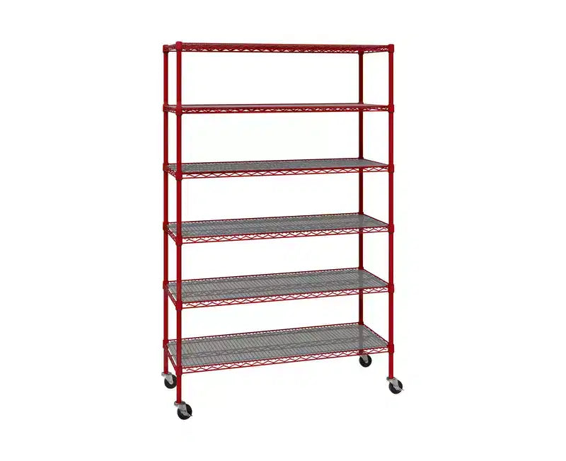 6-Tier NSF Certified Steel Wire Shelving System - 48x18x75.5 Inch, 1000 lb per Shelf