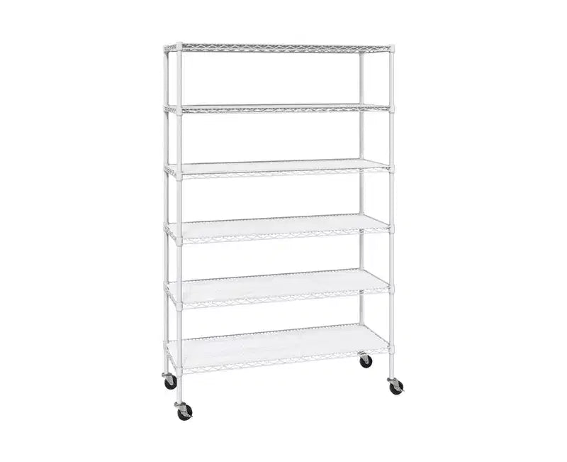 6-Tier NSF Certified Steel Wire Shelving System - 48x18x75.5 Inch, 1000 lb per Shelf