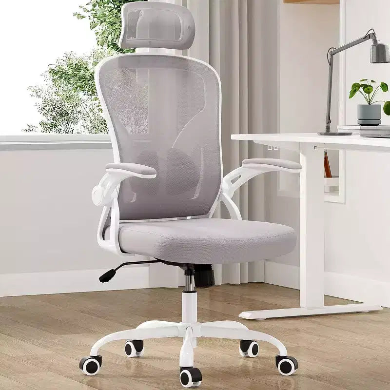 Ergonomic Office Chair - Swivel, Mesh Back, Adjustable Lumbar, Flip-Up Arms, Headrest, 350 lb