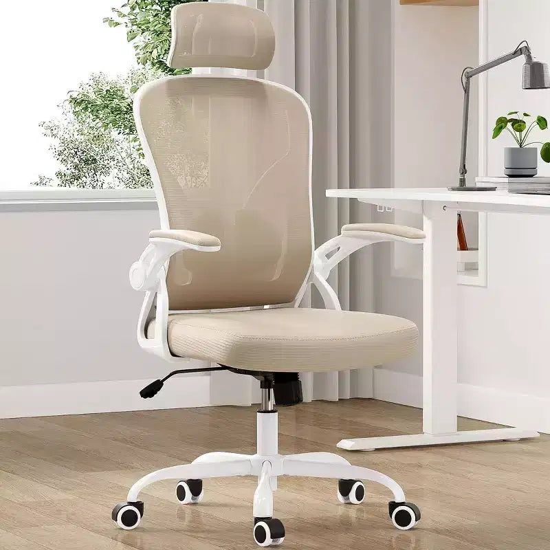 Ergonomic Office Chair - Swivel, Mesh Back, Adjustable Lumbar, Flip-Up Arms, Headrest, 350 lb
