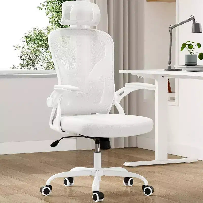Ergonomic Office Chair - Swivel, Mesh Back, Adjustable Lumbar, Flip-Up Arms, Headrest, 350 lb
