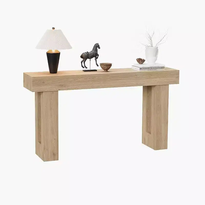 63" Rectangular Farmhouse Wood Console Table - Water & Scratch Resistant