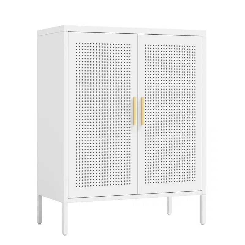 31.5" Metal Storage Cabinet - 2 Doors & 2 Adjustable Shelves, Steel File Cabinet, White