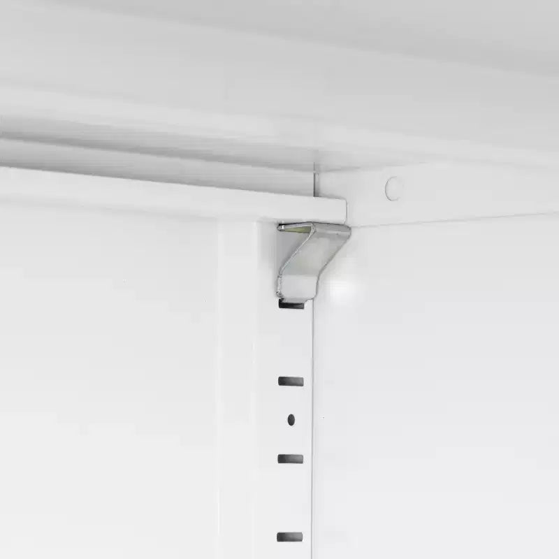 31.5" Metal Storage Cabinet - 2 Doors & 2 Adjustable Shelves, Steel File Cabinet, White