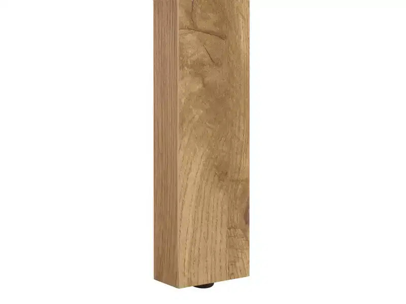 2 Drawer Nightstand - Oak/Brass, MDF, 19.7x19.7x15.7 Inch