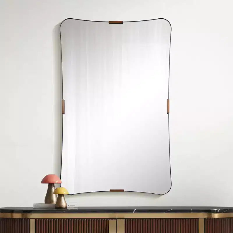 24x38 Black and Brass Wall Mirror