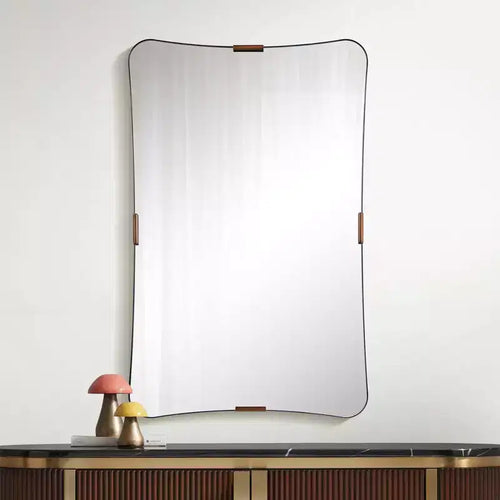 24x38 Black and Brass Wall Mirror