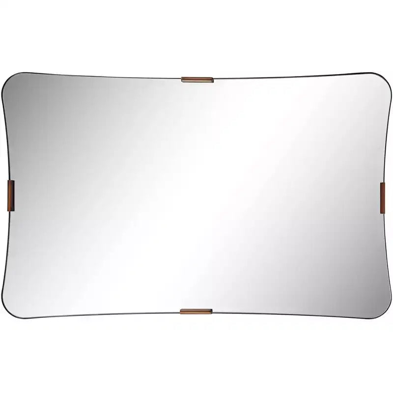 24x38 Black and Brass Wall Mirror