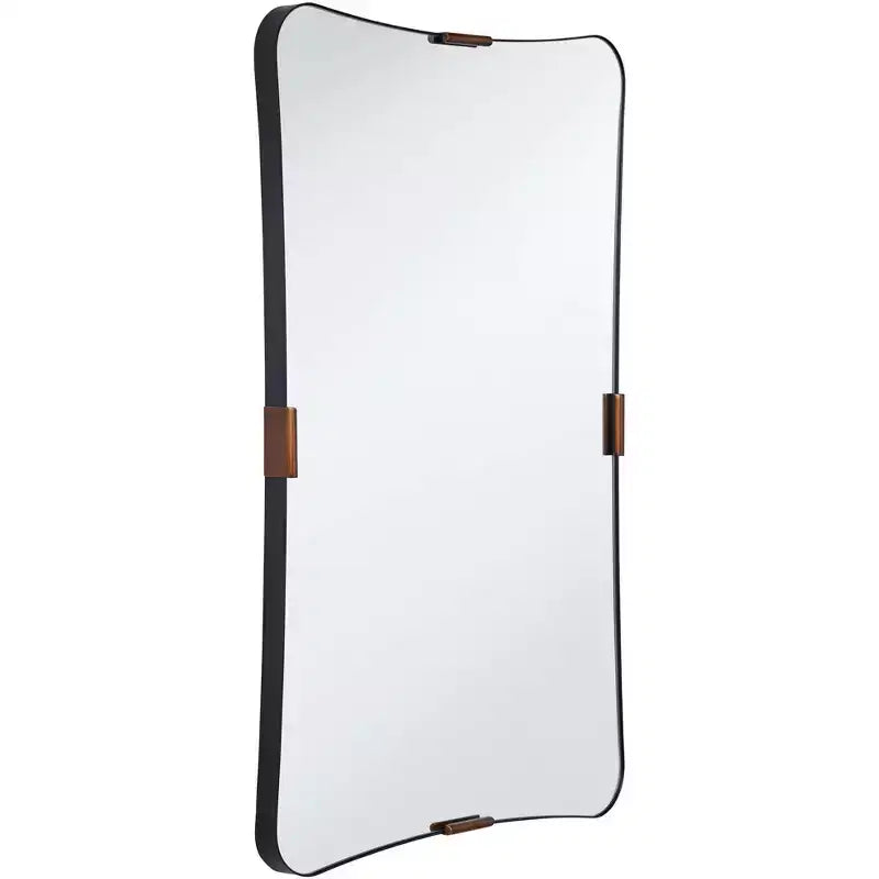 24x38 Black and Brass Wall Mirror