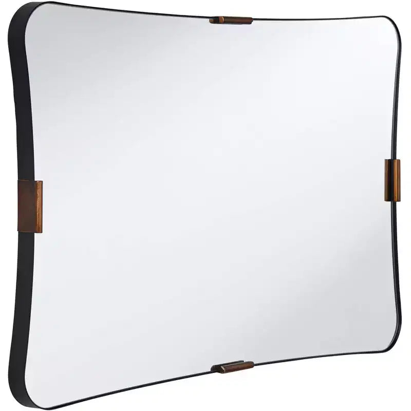 24x38 Black and Brass Wall Mirror