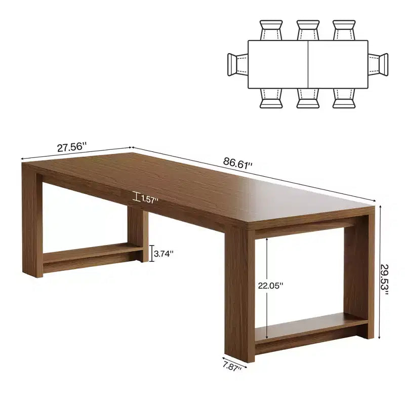 86-Inch Two-Person Computer Desk - Long Office Desk & Conference Table for Dual Workstation