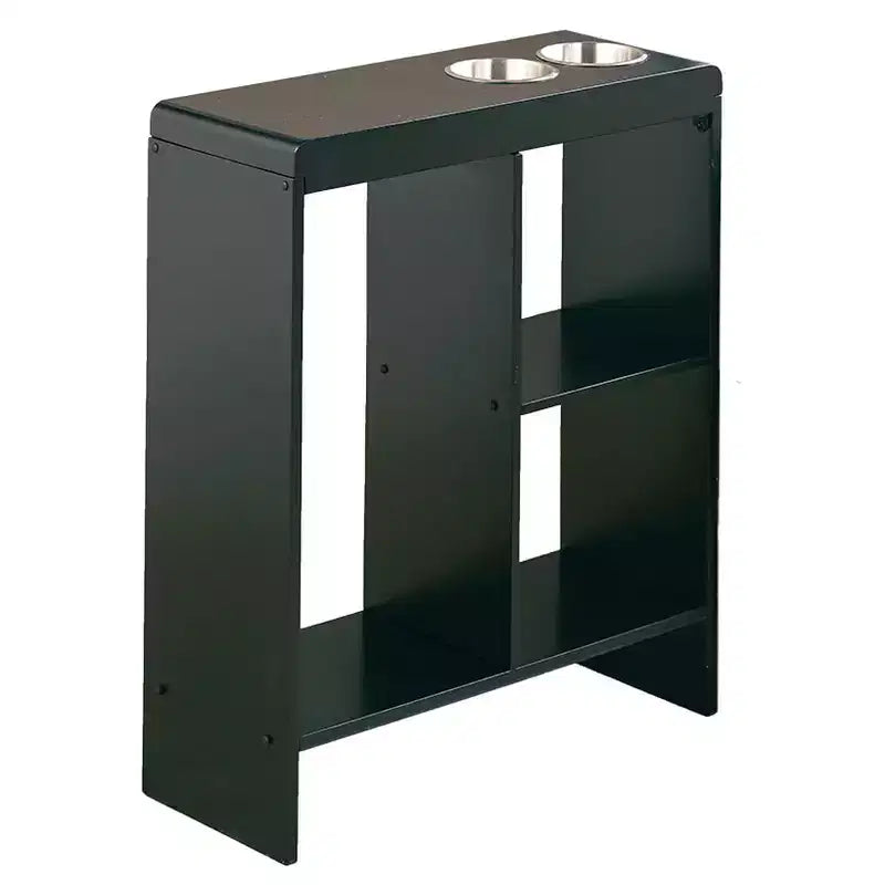 Side End Table with Drink Holders, Storage Shelves & Magazine Holder - Living Room Organizer