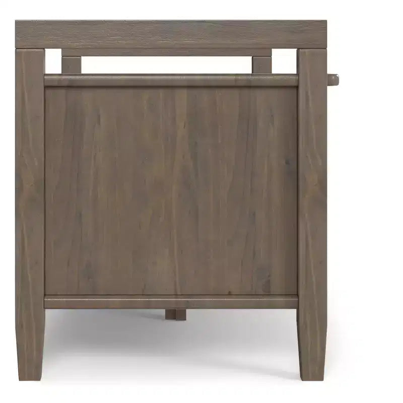 Solid Wood 44 inch Wide Transitional Entryway Storage Bench in Smoky Brown