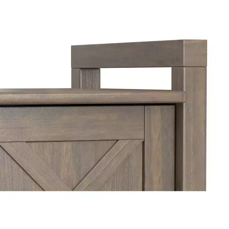 Solid Wood 44 inch Wide Transitional Entryway Storage Bench in Smoky Brown