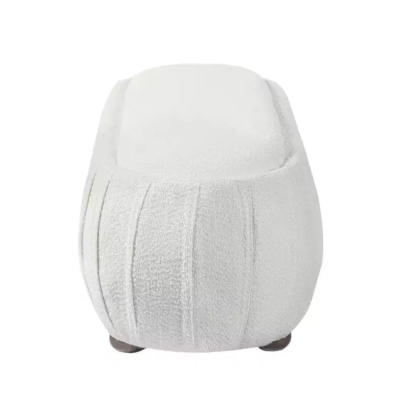Modern Wooden Boucle Upholstered Oval Ottoman