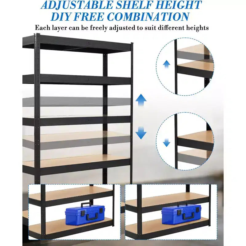 Heavy Duty Storage Racks, 2000 LBS Load Capacity, Utility Shelves for Garage, Warehouse, Pantry