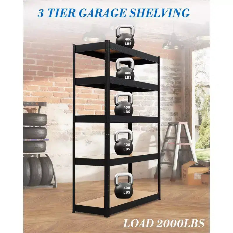 Heavy Duty Storage Racks, 2000 LBS Load Capacity, Utility Shelves for Garage, Warehouse, Pantry