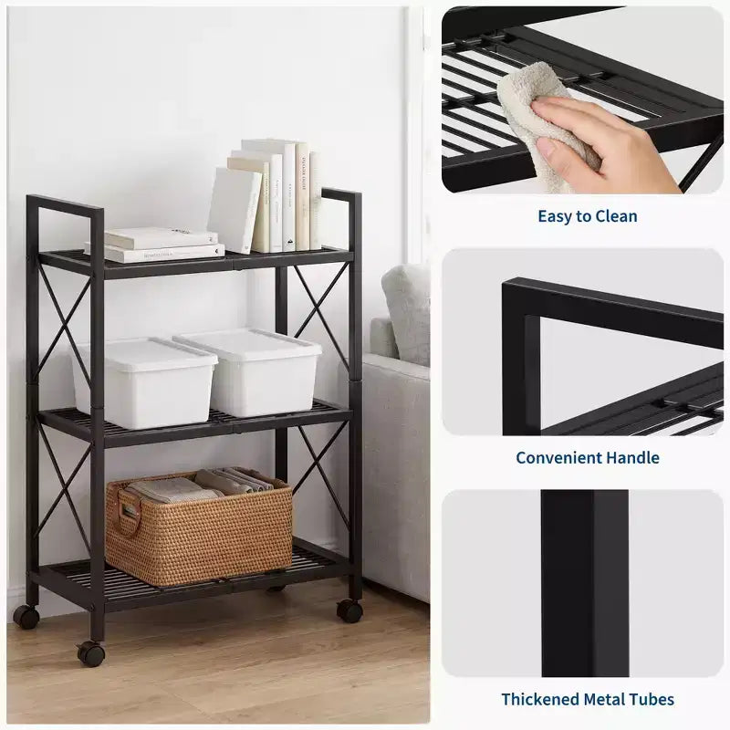 Slim Adjustable Shoe Rack Organizer with Non-Woven Fabric Shelves, Sturdy Frame Shoe Storage for Entryway, Closet and Bedroom