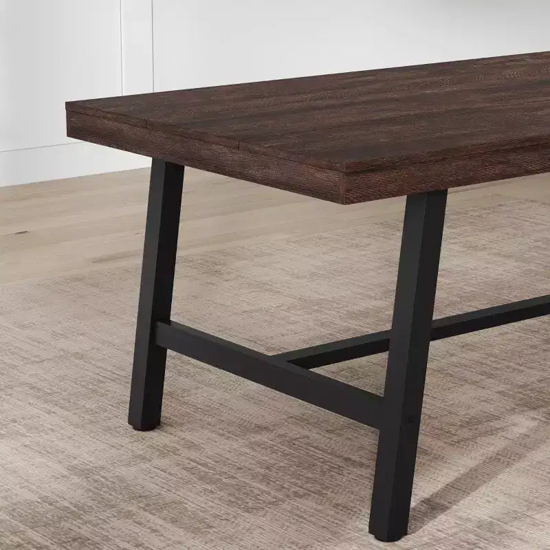 70.9 Inch Dining Table for 6-8, Large Industrial Rectangle Table with Wood Top and Metal Legs for Kitchen Dining Room, Gray