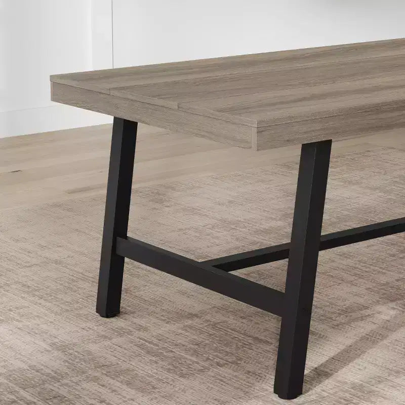 70.9 Inch Dining Table for 6-8, Large Industrial Rectangle Table with Wood Top and Metal Legs for Kitchen Dining Room, Gray