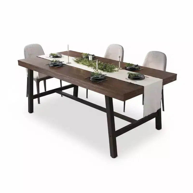 70.9 Inch Dining Table for 6-8, Large Industrial Rectangle Table with Wood Top and Metal Legs for Kitchen Dining Room, Gray