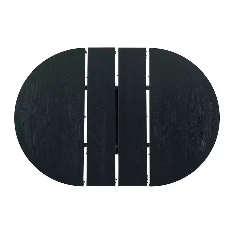 Oval Extendable Dining Table Dark Oak - Modern Pedestal, Seats Up to 8, 2 Leaves