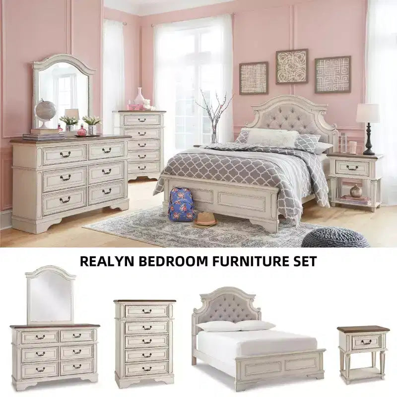 One Drawer Nightstand Chipped White - Cottage Style