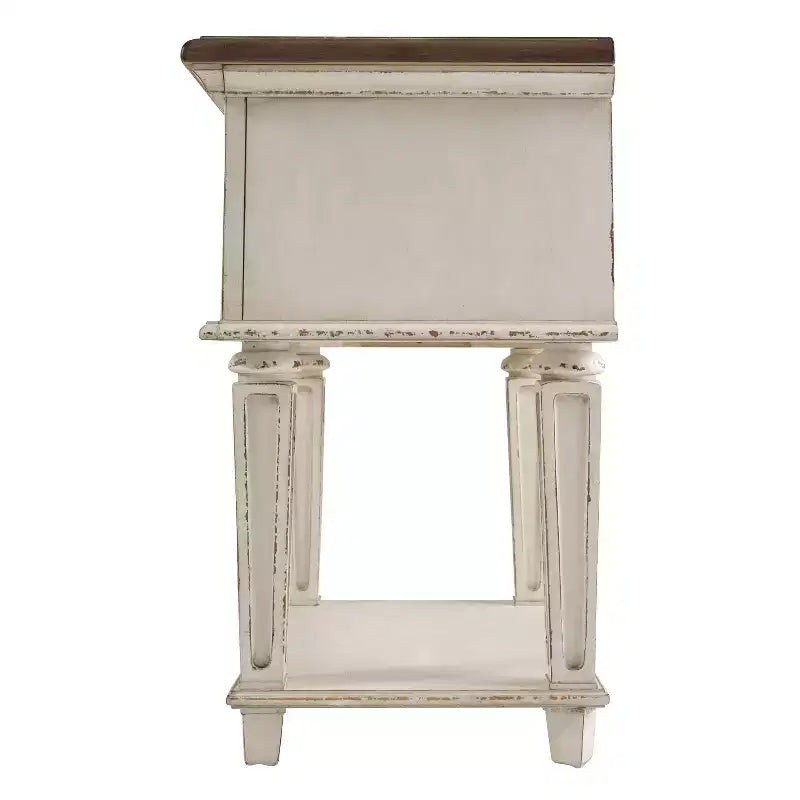 One Drawer Nightstand Chipped White - Cottage Style