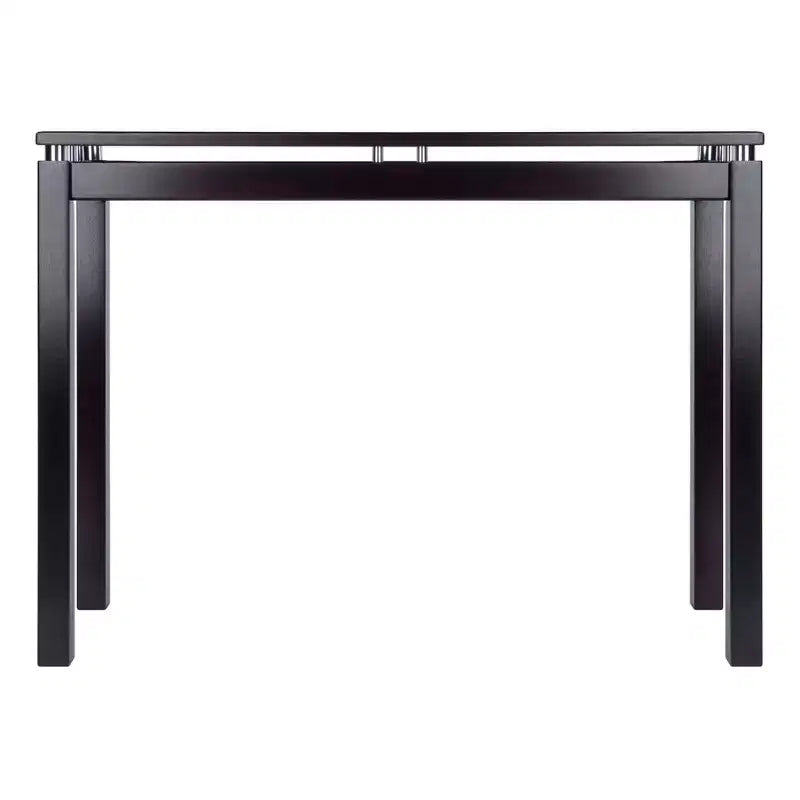 Dark Espresso Console Table with Metal Accents
