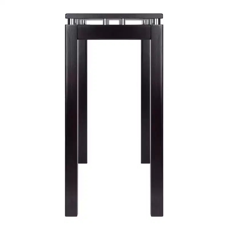 Dark Espresso Console Table with Metal Accents