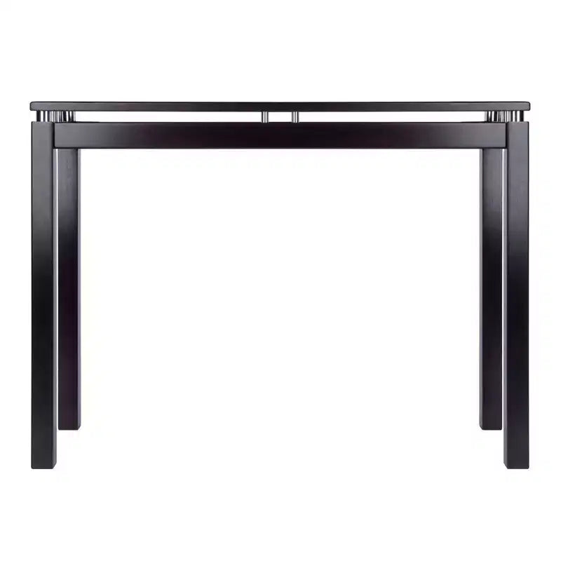 Dark Espresso Console Table with Metal Accents