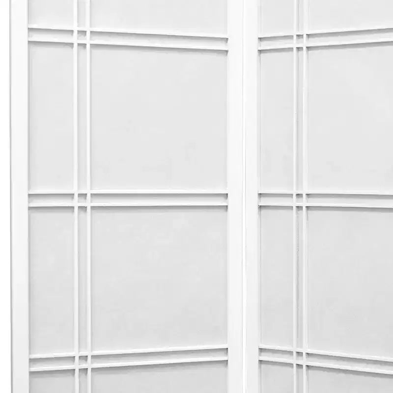 6 ft. Tall Double Cross Shoji Screen - White (3 Panels)