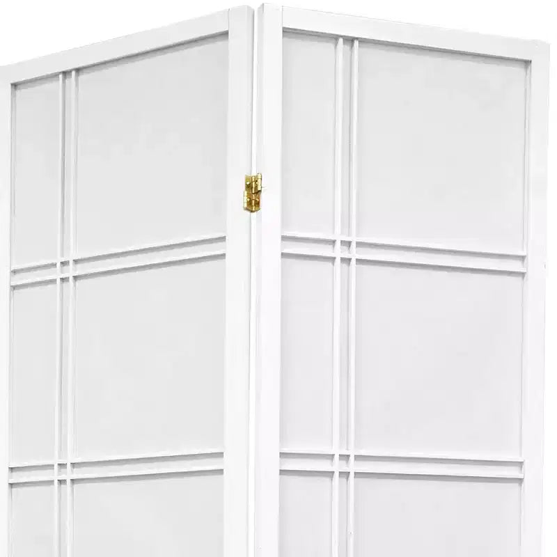 6 ft. Tall Double Cross Shoji Screen - White (3 Panels)