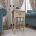 Traditional Wood Accent Table Ivory